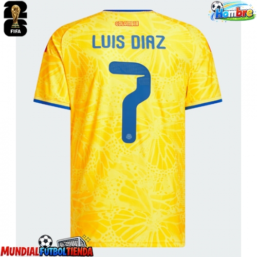 Camiseta Colombia Luis Diaz #7 Primera Equipación Replica Mundial 2026 mangas cortas